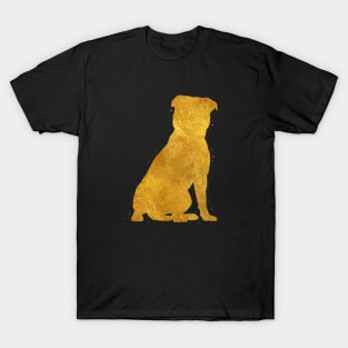 Staffordshire Bull Terrier golden art T-Shirt